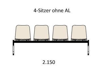 B1 4er Sitzbank Curve 30 ohne Armlehnen