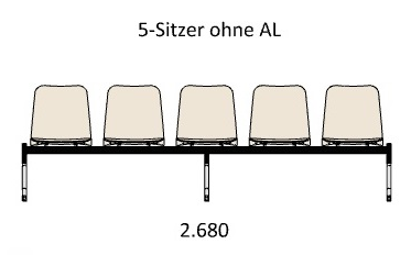 B1 3er Sitzbank Curve 30 ohne Armlehnen