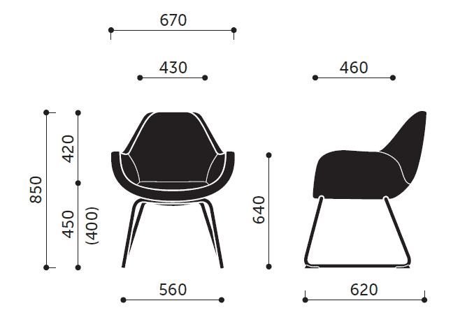 Fan Sessel mit Kufengestell Brandschutz Ausführung DIN 66084 P-a