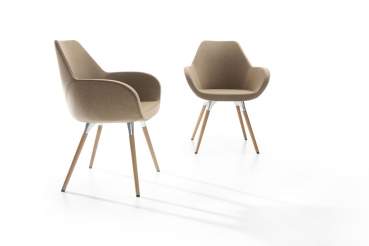 Fan Sessel mit Holzgestell