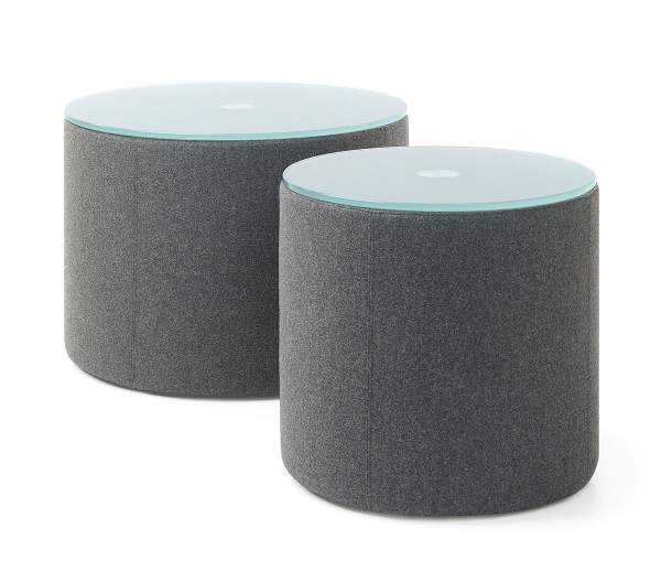 Vancouver Oto Hocker mit Glasplatte rund 410mm